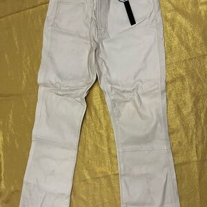 J Brand Cream Patent Lamb Leather Pants (Original $998)